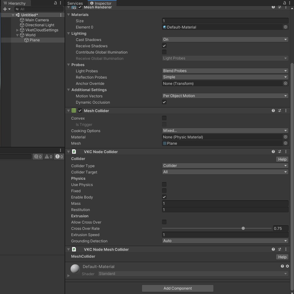 VKC Node Mesh Collider - Vket Cloud SDK Manual