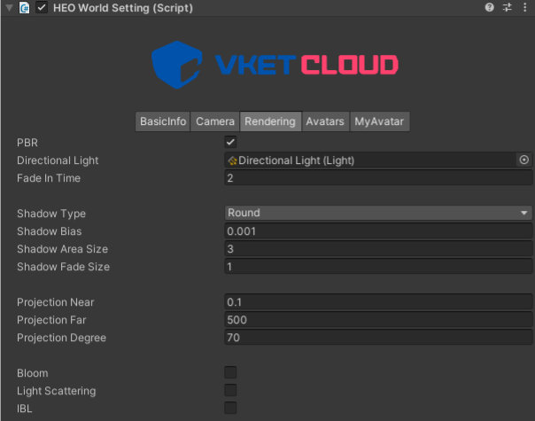 HEOWorldSetting - Vket Cloud SDK Manual